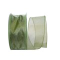 Reliant Ribbon Sheer Lovely Value Wired Edge Ribbon Moss 2.5 in. x 50 yards 99908W-043-40K